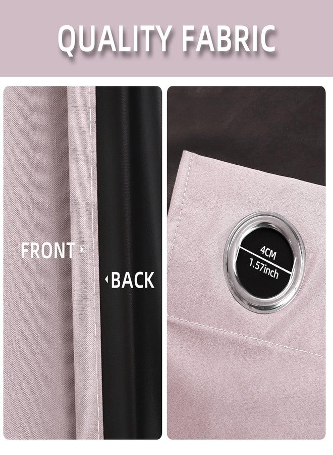 TMLTCOR 100% Pink Blackout Curtains for Bedroom,Room Darkening Curtains 84 inches Long,Black Out Curtains for Living Room,Living Room Curtains Thin Blackout Curtains,38 Wide,2 Panels - Image 3